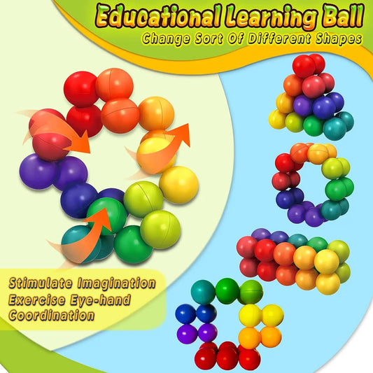 HKM-756563 Colorful Educational Fidget Stress Ball Puzzle Toy for Ages 5 and Up