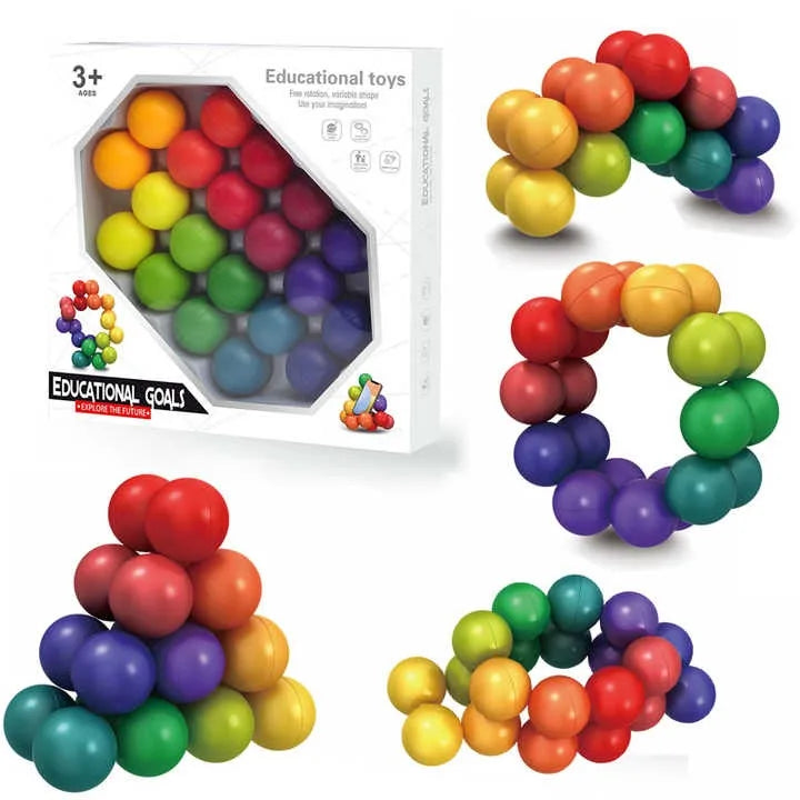 HKM-756563 Colorful Educational Fidget Stress Ball Puzzle Toy for Ages 5 and Up