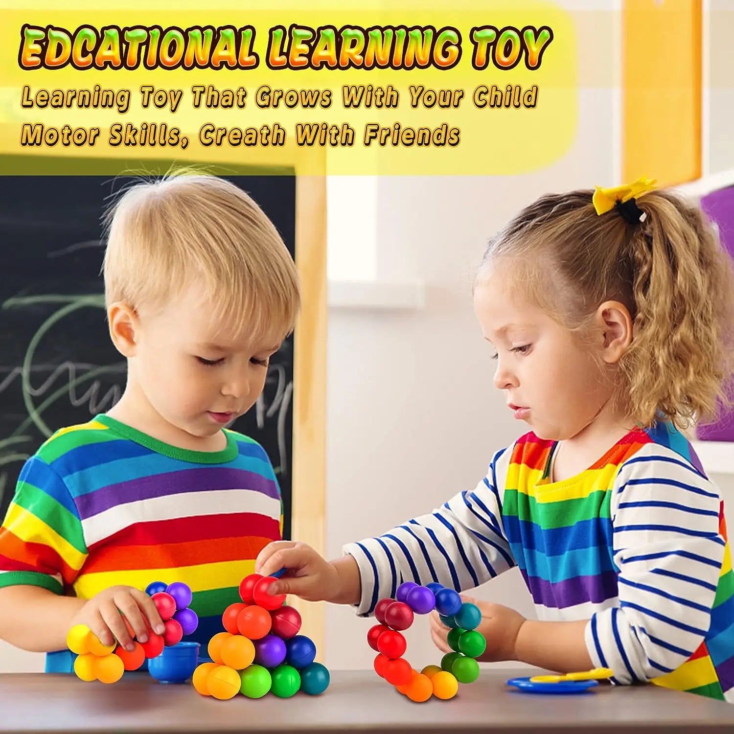 HKM-756563 Colorful Educational Fidget Stress Ball Puzzle Toy for Ages 5 and Up