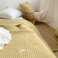HKM-756755 Cotton Quilted Three-Piece Bed Cover Set with Matching Pillowcases