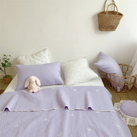 HKM-756755 Cotton Quilted Three-Piece Bed Cover Set with Matching Pillowcases