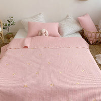 HKM-756755 Cotton Quilted Three-Piece Bed Cover Set with Matching Pillowcases