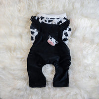 HKM-756883 Cozy Double-Sided Velvet Dog Overalls for Autumn and Winter in Cow and Tiger Patterns