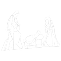 HKM-756883 Illuminated Multicolored Nativity Scene, 112 x 72 cm, Durable PVC with LED Lights