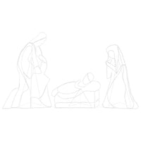 HKM-756883 Illuminated Multicolored Nativity Scene, 112 x 72 cm, Durable PVC with LED Lights