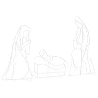 HKM-756883 Illuminated Multicolored Nativity Scene, 112 x 72 cm, Durable PVC with LED Lights