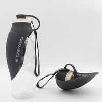 HKM-756947 Portable Leak-Proof Pet Water Dispenser Feeder with Cup and Bowl, 580ml Capacity