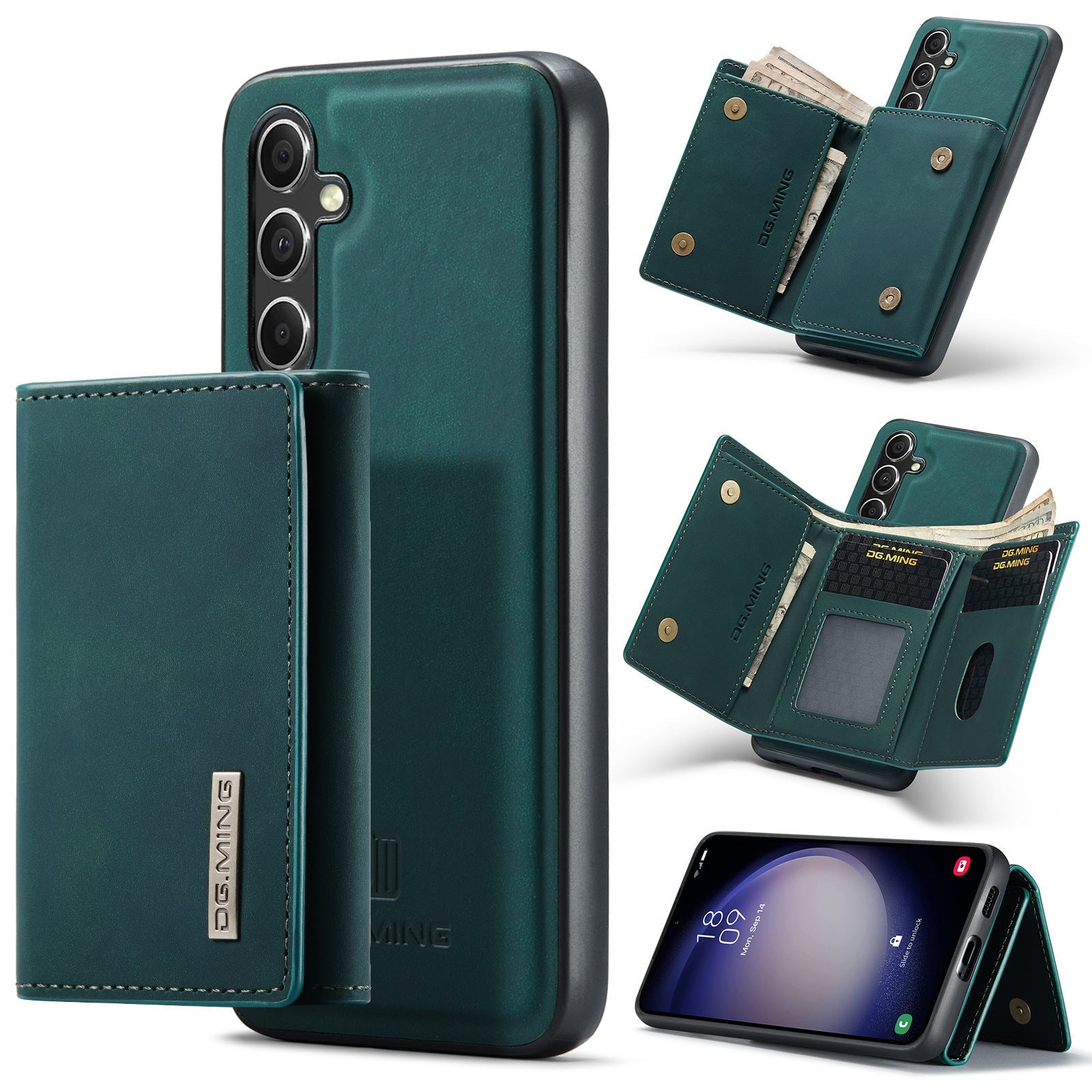 HKM-757011 Magnetic Split Wallet Leather Phone Case for Samsung – Shockproof, Drop-Resistant, and Bracket Functionality