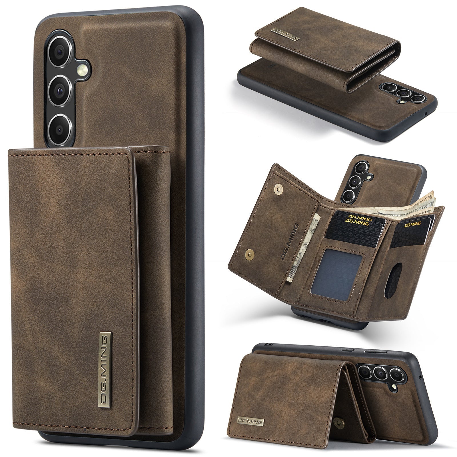 HKM-757011 Magnetic Split Wallet Leather Phone Case for Samsung – Shockproof, Drop-Resistant, and Bracket Functionality
