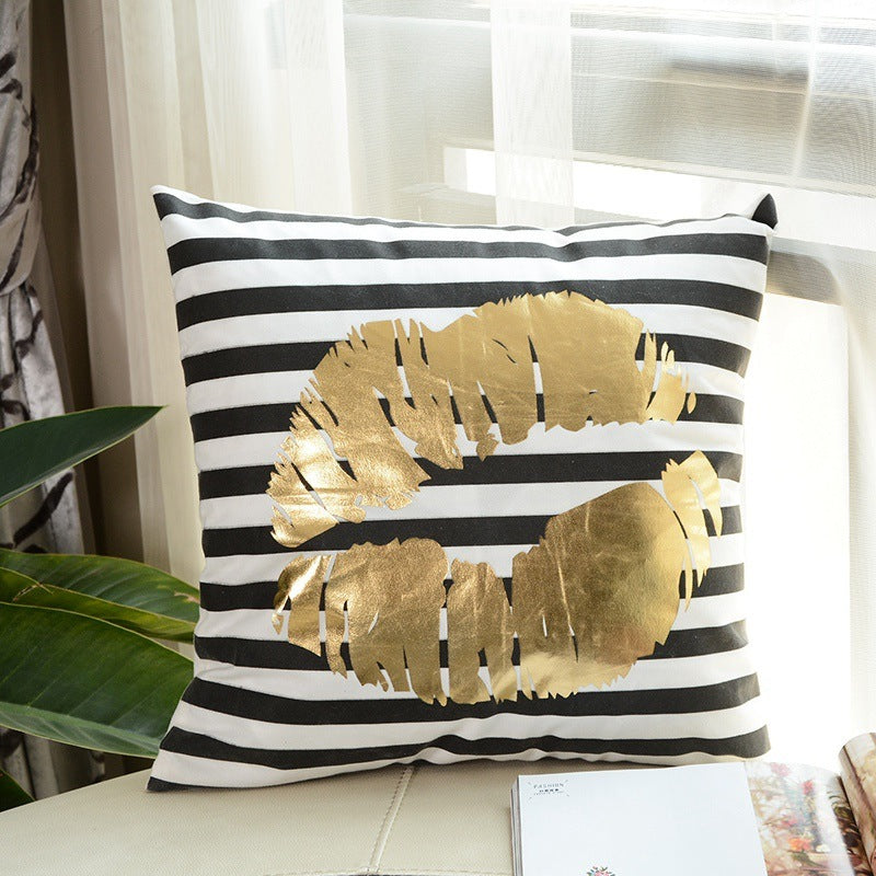 HKM-757203 Geometric Abstract Plush Pillow Case - Modern Minimalist Design, 45x45cm