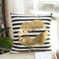 HKM-757203 Geometric Abstract Plush Pillow Case - Modern Minimalist Design, 45x45cm