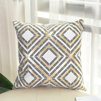 HKM-757203 Geometric Abstract Plush Pillow Case - Modern Minimalist Design, 45x45cm