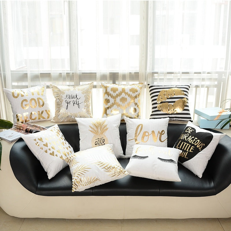 HKM-757203 Geometric Abstract Plush Pillow Case - Modern Minimalist Design, 45x45cm