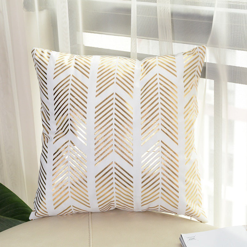 HKM-757203 Geometric Abstract Plush Pillow Case - Modern Minimalist Design, 45x45cm