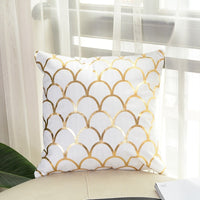 HKM-757203 Geometric Abstract Plush Pillow Case - Modern Minimalist Design, 45x45cm