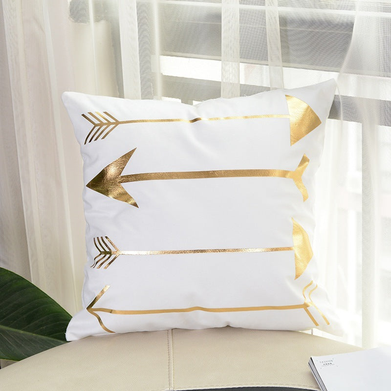 HKM-757203 Geometric Abstract Plush Pillow Case - Modern Minimalist Design, 45x45cm