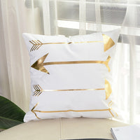 HKM-757203 Geometric Abstract Plush Pillow Case - Modern Minimalist Design, 45x45cm
