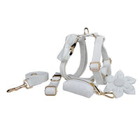 HKM-757267 Adjustable Velvet Fabric Dog Collar with Flower and Bow Accessories