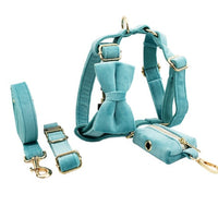 HKM-757267 Adjustable Velvet Fabric Dog Collar with Flower and Bow Accessories