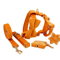 HKM-757267 Adjustable Velvet Fabric Dog Collar with Flower and Bow Accessories