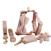 HKM-757267 Adjustable Velvet Fabric Dog Collar with Flower and Bow Accessories