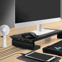 HKM-757267 Foldable Laptop Monitor Stand with USB Charging, Multi-Functional Design, Adjustable Height