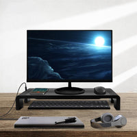 HKM-757267 Foldable Laptop Monitor Stand with USB Charging, Multi-Functional Design, Adjustable Height