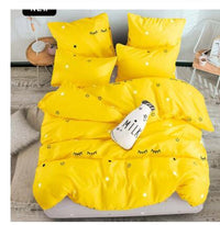 HKM-757395 Four-Piece Geometric Pattern Polyester Bedding Set for 1.0m Bed