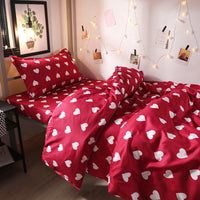 HKM-757395 Four-Piece Geometric Pattern Polyester Bedding Set for 1.0m Bed