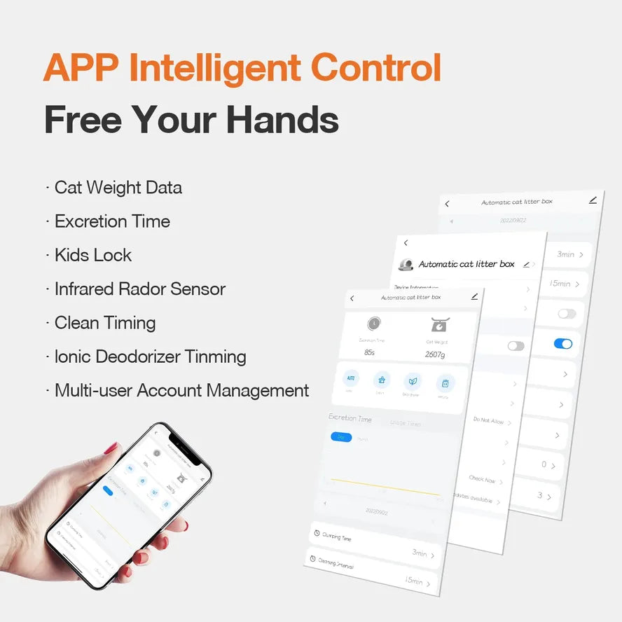 KTX-757523 Smart Automatic Cat Litter Box with WiFi Control and Self-Cleaning Feature