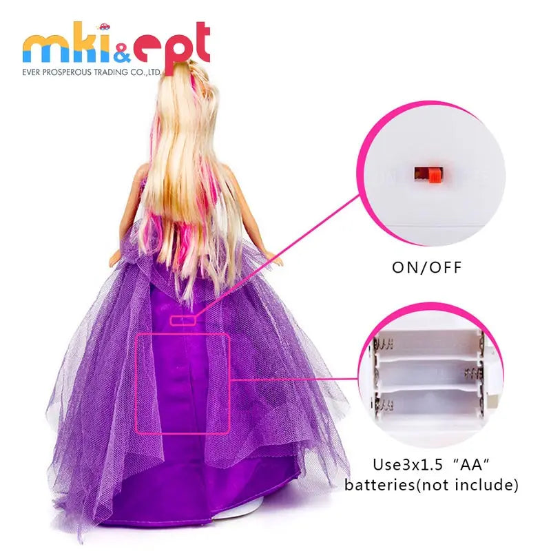 Intelligent Remote Control Singing Doll for Girls Ages 2-7, Educational Toy, Plush & Musical