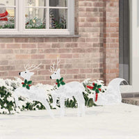 HKM-757715 Warm LED Reindeer Decoration - 3-Piece Set for Indoor and Outdoor Use