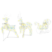 HKM-757715 Warm LED Reindeer Decoration - 3-Piece Set for Indoor and Outdoor Use