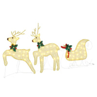 HKM-757715 Warm LED Reindeer Decoration - 3-Piece Set for Indoor and Outdoor Use