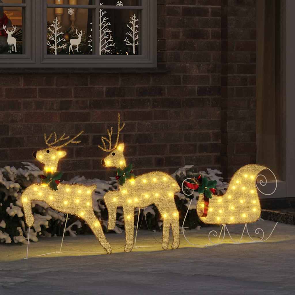 KTX-757715 Warm LED Reindeer Decoration - 3-Piece Set for Indoor and Outdoor Use