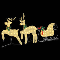 HKM-757715 Warm LED Reindeer Decoration - 3-Piece Set for Indoor and Outdoor Use