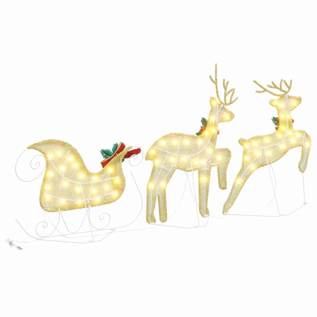 KTX-757715 Warm LED Reindeer Decoration - 3-Piece Set for Indoor and Outdoor Use