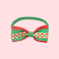 HKM-757779 Christmas Adjustable Pet Collar with Bow Tie - Soft Polyester Neck Strap for Cats and Dogs