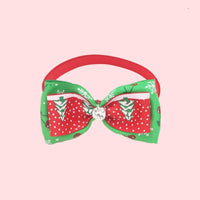 HKM-757779 Christmas Adjustable Pet Collar with Bow Tie - Soft Polyester Neck Strap for Cats and Dogs