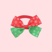 HKM-757779 Christmas Adjustable Pet Collar with Bow Tie - Soft Polyester Neck Strap for Cats and Dogs