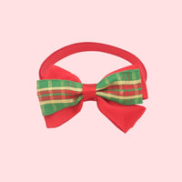 HKM-757779 Christmas Adjustable Pet Collar with Bow Tie - Soft Polyester Neck Strap for Cats and Dogs