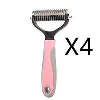 HKM-757843 Dual-Sided Stainless Steel Pet Grooming Brush for Dogs and Cats with Hair Removal Features