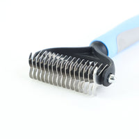 HKM-757843 Dual-Sided Stainless Steel Pet Grooming Brush for Dogs and Cats with Hair Removal Features