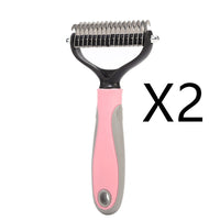 HKM-757843 Dual-Sided Stainless Steel Pet Grooming Brush for Dogs and Cats with Hair Removal Features