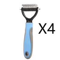 HKM-757843 Dual-Sided Stainless Steel Pet Grooming Brush for Dogs and Cats with Hair Removal Features