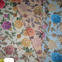 HKM-757971 Peach Skin Polyester Printed Fabric Tablecloth - Botanical Pattern for Home Textiles