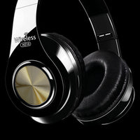 HKM-757971 Wireless Folding Bluetooth Headset with Heavy Bass in Gold