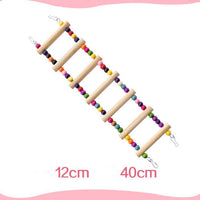 HKM-758163 Bird and Hamster Climbing Ladder Set with Swing, Sling Ring, and Climbing Rope
