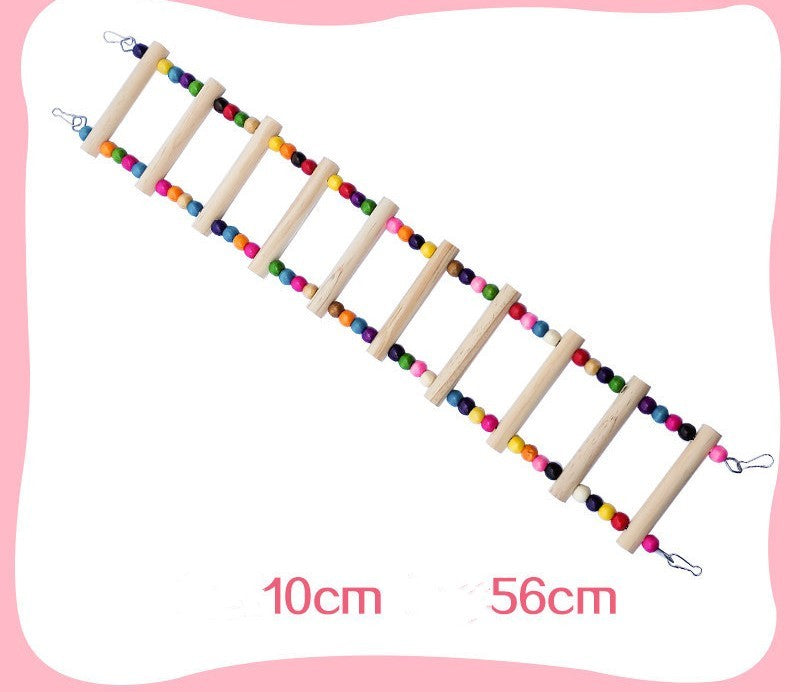 HKM-758163 Bird and Hamster Climbing Ladder Set with Swing, Sling Ring, and Climbing Rope