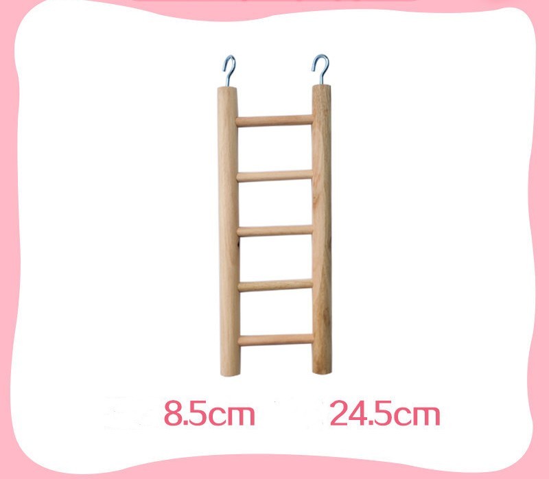 HKM-758163 Bird and Hamster Climbing Ladder Set with Swing, Sling Ring, and Climbing Rope